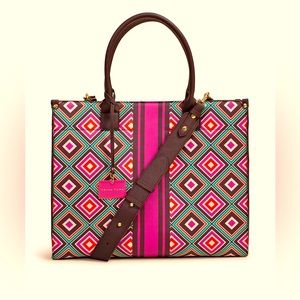 TRINA TURK BROOKHAVEN BLOCKS TOTE like new